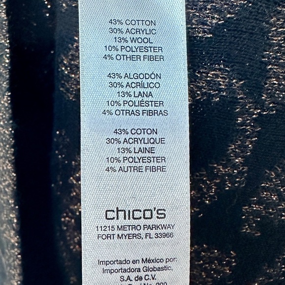 CHICO’S Metallic Leopard Print Wool Blend Sweater. Size 1 - Picture 8 of 8